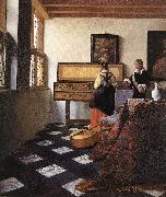 VERMEER VAN DELFT, Jan A Lady at the Virginals with a Gentleman wt oil painting picture wholesale